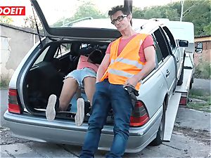 LETSDOEIT - teenager fucks old boy For Free Car Repair
